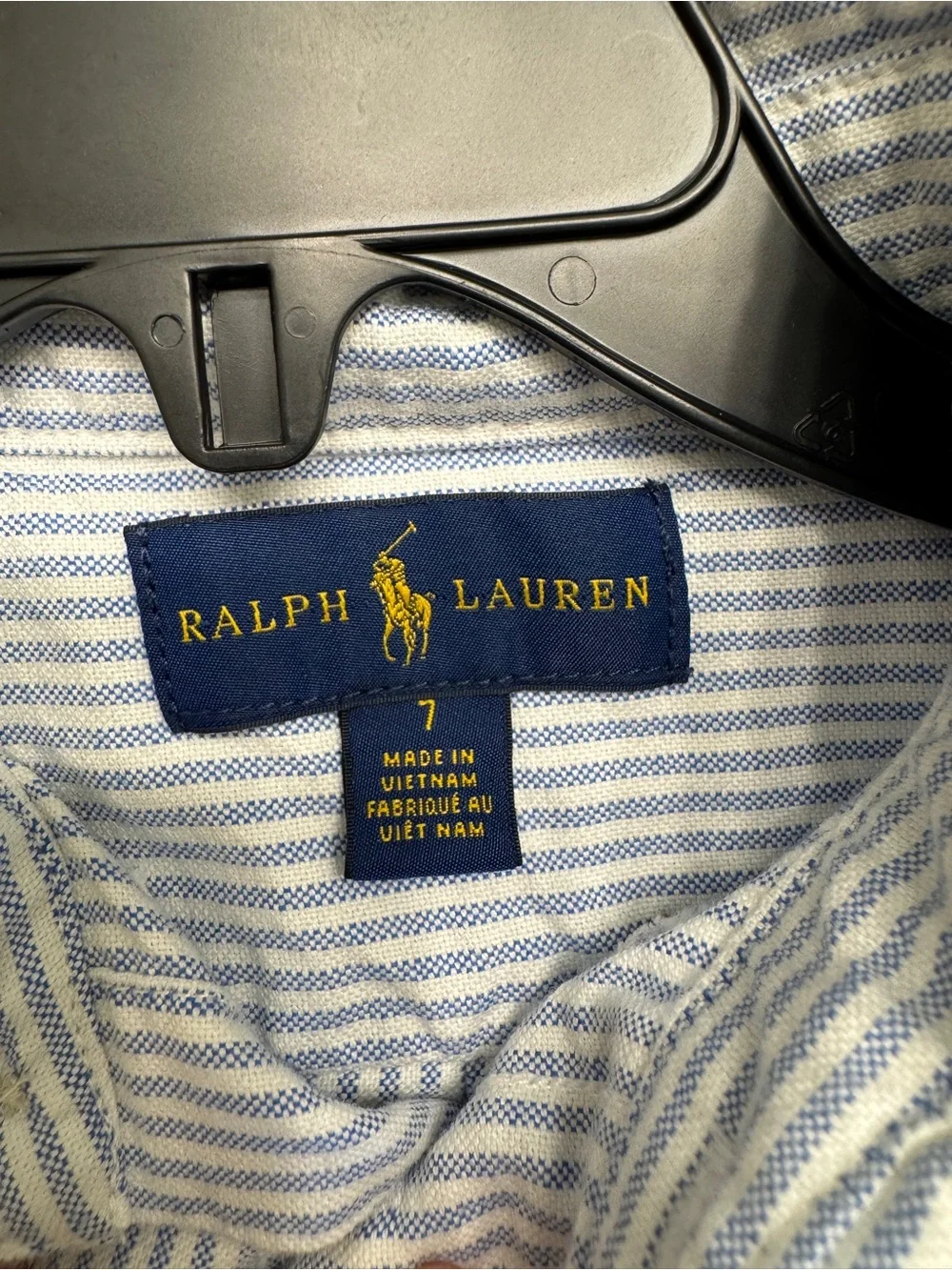 Ralph Lauren Blue and White Striped Button-Down Shirt